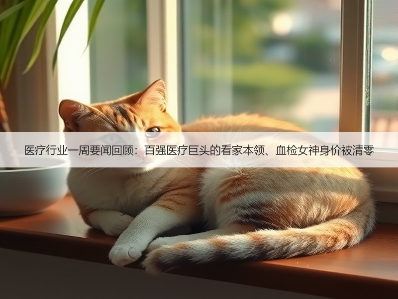 医疗行业一周要闻回顾：百强医疗巨头的看家本领、血检女神身价被