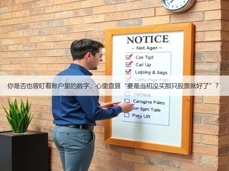 你是否也曾盯着账户里的数字，心里盘算“要是当初没买那只股票就