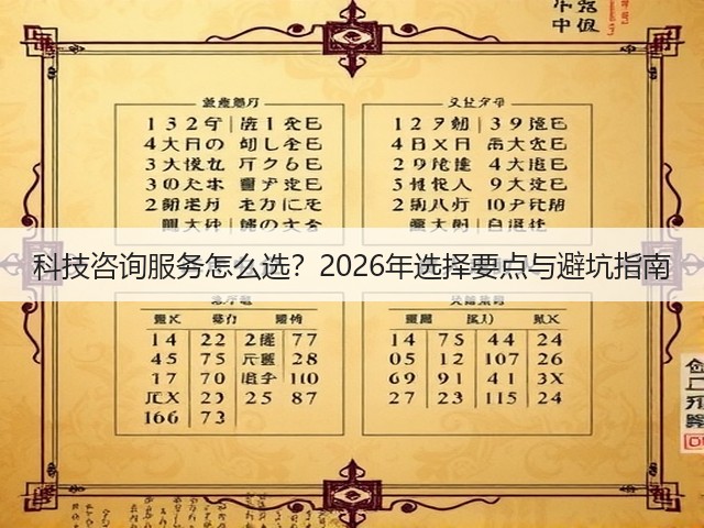 科技咨询服务怎么选?2026年选择要点与避坑指南(图1) 科技咨询服务怎么选?2026年选择要点与避坑指南(图1)